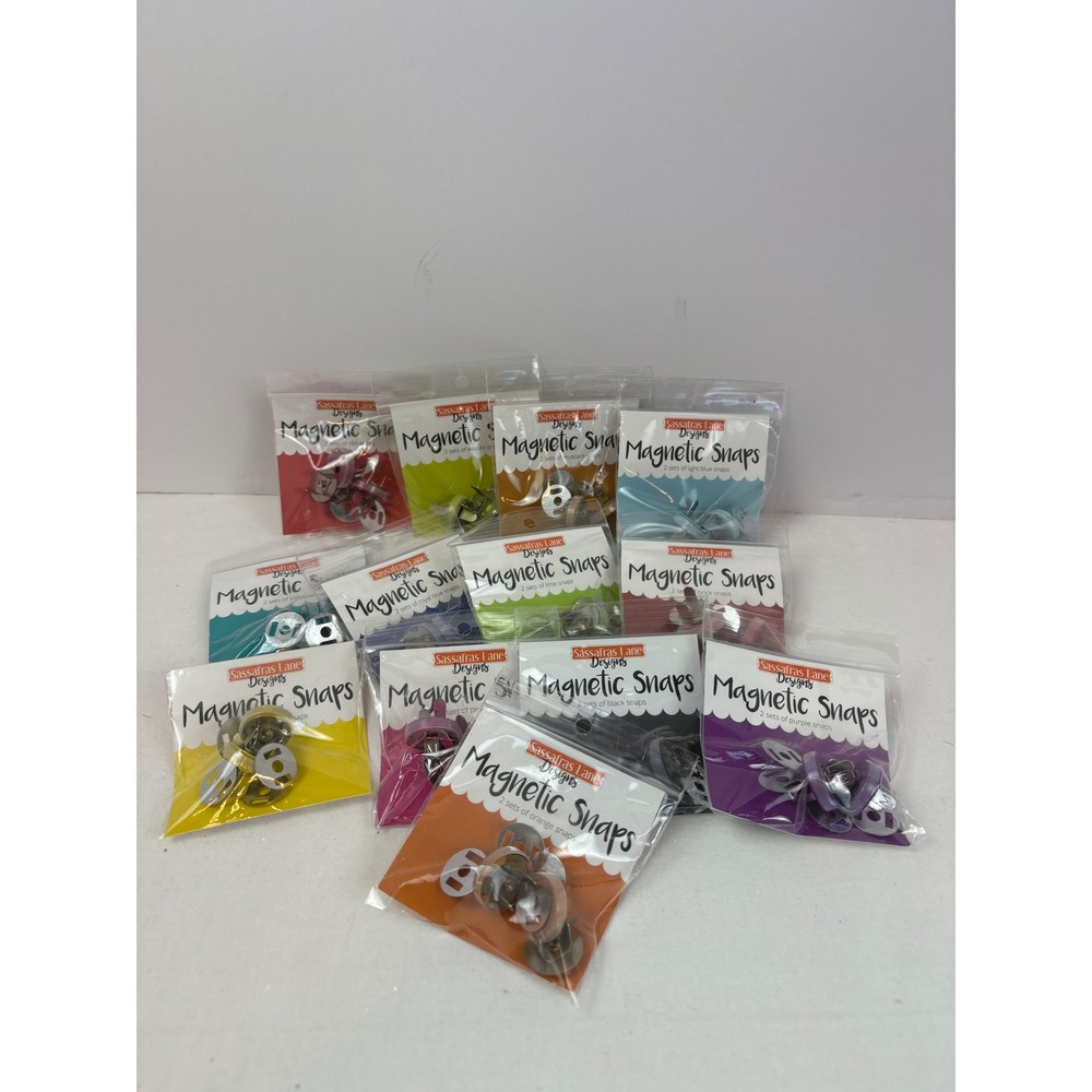 Sassafras Lane Designs Magnetic Snaps 13 Packs Assorted Colors for Bag Sewing